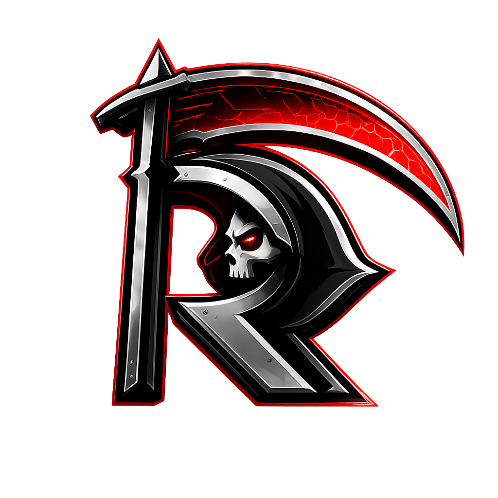 ReaperBots red scythe R logo